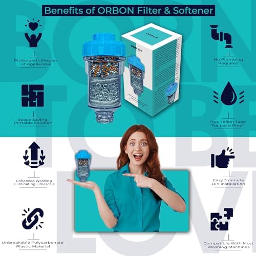 Hard Water Filter for Machines | Inline Water Filter | 3/4" BSP Thread | With Teflon Tape | For Automatic Washing Machines | 1 Unit - Image 2