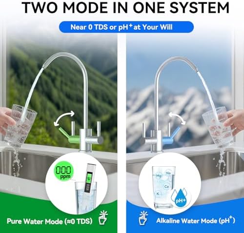 WINGSOL Dual Mode Reverse Osmosis Water Filter, Mineral Alkaline UV 0 TDS Tankless RO System, Remineralize pH+ 12-Layer Filtration Under Sink, NSF/ANSI 42&53&58 Certified, Plug-in Required - Image 2