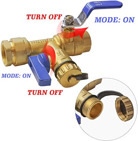 Hourleey 3/4 Inch IPS Isolator Tankless Water Heater Service Valve Kit, with Pressure Relief Valve, Clean Brass - Image 2