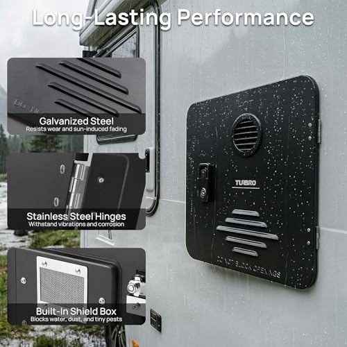 TURBRO 15 x 15 in RV Water Heater Door Kit, ONLY Door Replacement, Black - Image 4
