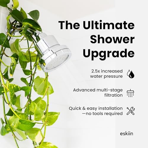 Eskiin Filtered Shower Head - Best Shower Head With Filters For Healthy Hair & Skin - High Pressure Water Softener For Hard Water - Reduce Dandruff, Protect Colored Hair, And Soothe Dry Skin (Black) - Image 4