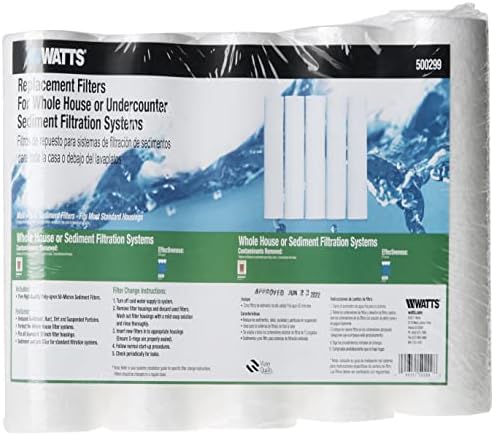 IPW Industries Inc. - Whole House Water Filter Replacement Cartridge, 50-Micron Poly-Spun Sediment Filtration System for Home Water - Watts Premier, 5 Pack - Image 3