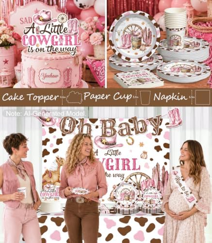 266pcs Cowgirl Baby Shower Decorations for Girls, Serves 25 - Image 5