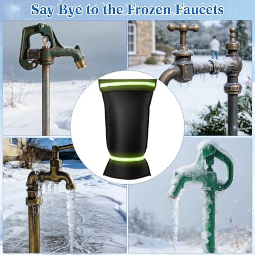 Outdoor Faucet Cover for RV Park Water Spigot, 35"H x 15"W Insulated Outside Faucet Cover Freeze Protection for Winter & Summer, Reusable Long Faucet Sock Fit for Yard Hydrant Hose Bib,Black - Image 7
