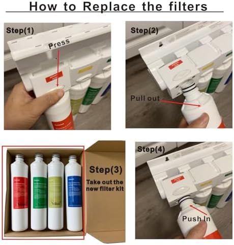 Quick-Change Push Button Water Filter Set, Replacement for Premier RO Pure&Zero Pure Reverse Osmosis System - 4-Pack Filtration kit, BUT DOES NOT Fit Watts Kwik-Change RO System - Image 3