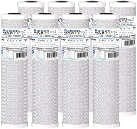 5 Micron 10 x 2.5 CTO Carbon Block Whole House Water Filter Cartridge 8Pack by BaleenFilters