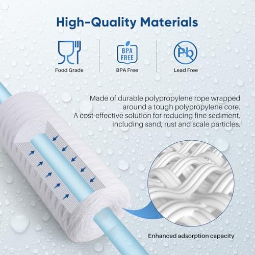PUREPLUS 5 Micron 10 x 4.5 Whole House Water Filter for Well Water 4 Pack - Image 5