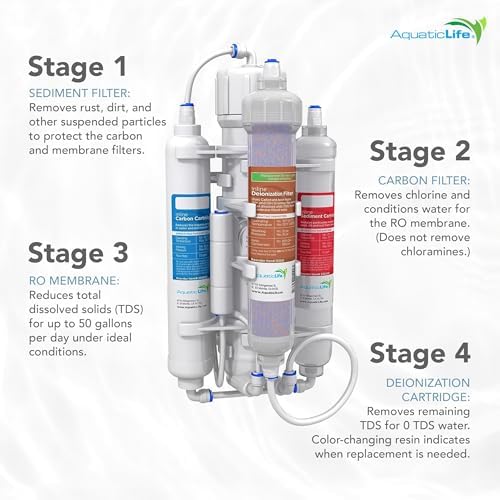 Aquatic Life RO Buddie 4-Stage Aquarium Water Filter System, Reverse Osmosis RO/DI Filtration Unit for Fish Tank, Fountains, and More, 50 GPD (Gallons Per Day) - Image 6