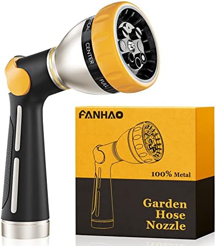 FANHAO Thumb Control Garden Hose Nozzle Heavy Duty Metal, 8 Spray Patterns by FANHAO