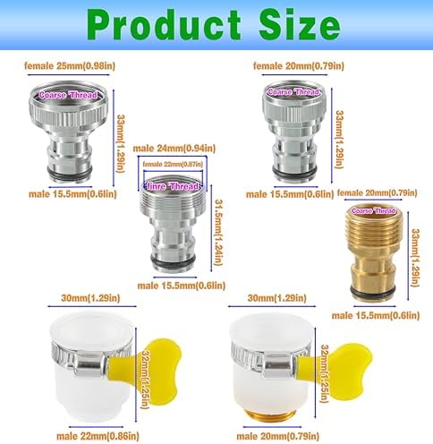 6‑Piece Faucet Quick‑Connector Kit，2 Universal Faucet Adapters - Image 2