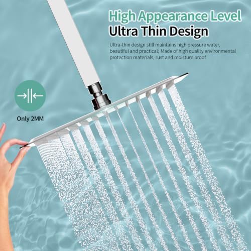 SR SUN RISE Luxury 10 Inch Large Square Stainless Steel Shower Head High Pressure Rainfall Showerhead Ultra Thin Water Saving Polished Chrome - Image 5