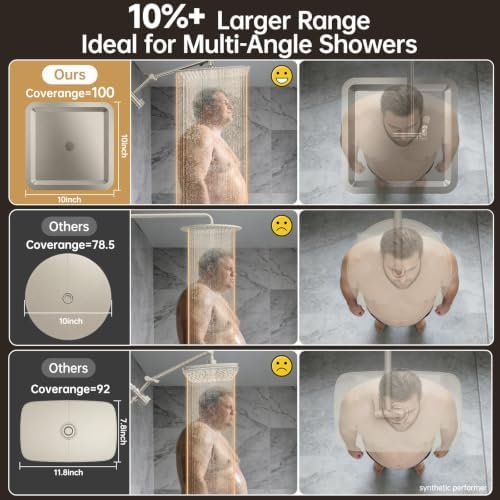 Veken All Metal 10" Luxurious Brushed Nickel Rain Shower Head with Handheld - Image 5