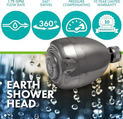 Earth Showerhead - Niagara Conservation | Energy & Water Saving Showerhead (1.75 GPM) High-Efficiency 3-Spray Brushed Nickel Fixed Shower Head (N2917BN-M) - Image 2