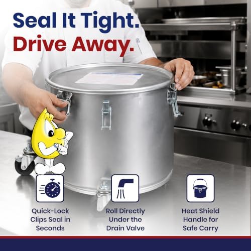 MirOil Oil Disposal Caddy with Caster Wheels, Grease Container, 5 Gallon - Image 3