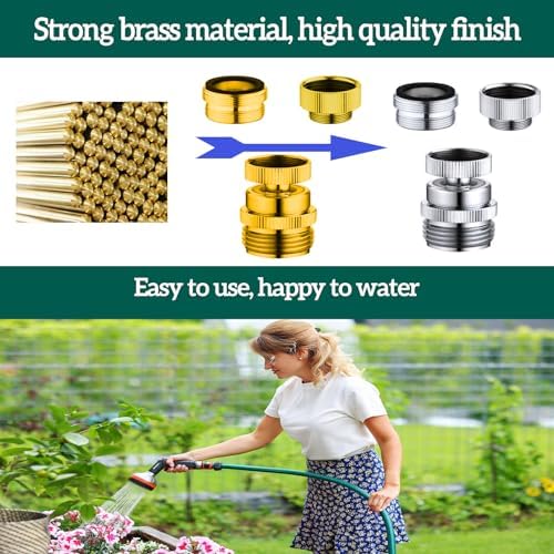 Faucet to Garden Hose Adapter,Brass 3/4-Inch Garden Hose Adapter with Aerator, 360-degree Swivel for Kitchen And Bathroom,Chrome - Image 5