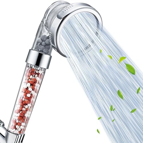 Nosame Shower Head, Filter Filtration High Pressure Water Saving 3 Mode Function Spray Handheld Showerheads 1.6 GPM for Dry Hair & Skin SPA by Nosame