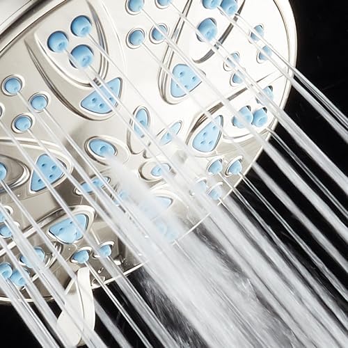 AquaDance Antimicrobial – Anti-Clog High-Pressure 6-Setting Head with Microban Nozzle Protection from Growth of Mold, Mildew & Bacteria for Stronger Shower 4", Aqua Blue Jets – 1.8 GPM - Image 5