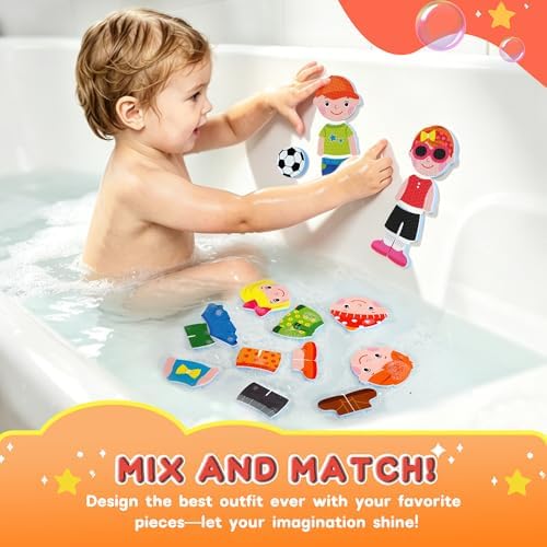 Baby Bath Toys for Kids Ages 1-3,32PCS Dress Up Foam Bath Toys - Image 2