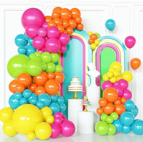 Tropical Balloon Arch Kit, 129Pcs Summer Rainbow Balloons by Myafqsj