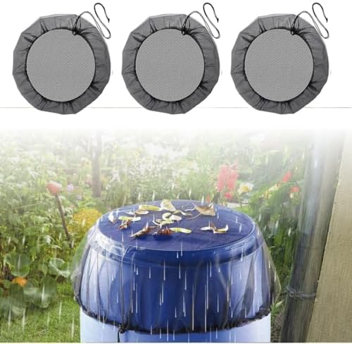 3-Pack Water Collection Bucket Cover, Rain Barrel Netting Screen, Mesh Cover Prevents Debris And Insects by Unknown