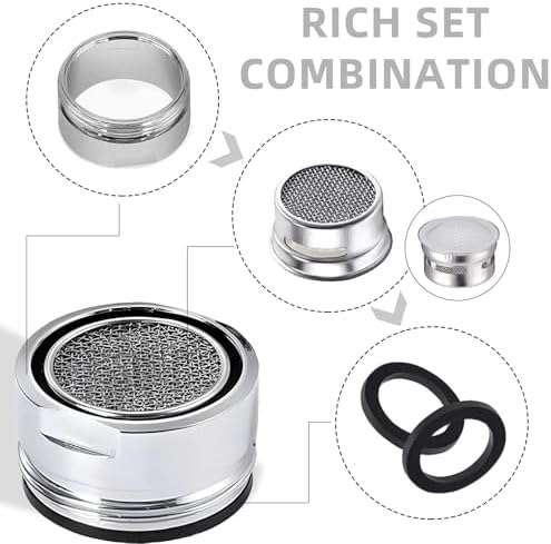 8 Pcs Faucet Aerator Replacement Parts, Kitchen Sink Male Female Thread Parts With Wrench and Gasket, Faucet Filter Starter With Brass Shell for Bathroom - 8 Sizes - Image 4