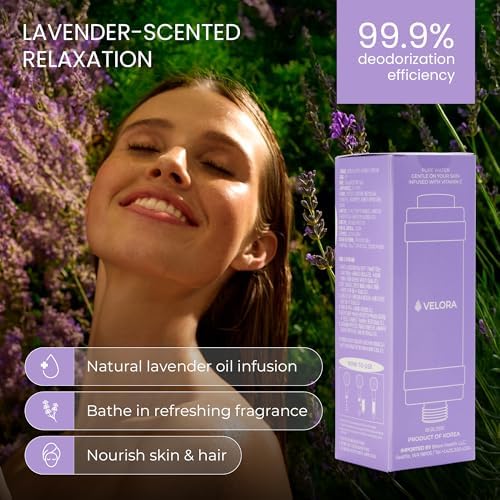 Vitamin C Shower Filter and Water Softener for Hard Water - Aromatherapy Shower Head Attachment - Universal Fit, No Tools - Reduces Dry, Itchy Skin and Nourish Hair - Lavender-Scented - Image 2