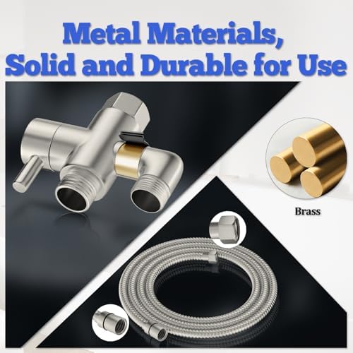 Dog Shower Attachment Metal, YDmeet Pet Shower Attachment for Fast and Clean Pet Bathing and Dog Washing, Brass Shower diverter, Adjustable Pet Shower Sprayer, 8 ft Hose and Shower Holder, Brushed - Image 4