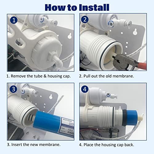 75 GPD RO Membrane with Reverse Osmosis Membrane Housing Set, Reverse Osmosis Filter Replacement Kit, RO Membrane Housing Set for DIY RO Water System & Maple Syrup Reverse Osmosis System - Image 5