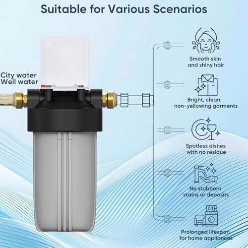 4-Stage Whole House Salt-Free Water Softener Alternative, Scale Prevention Water Filter with 3/4" Metal Ports, Compact 25K Gallons Capacity for Chlorine, Iron, Manganese, Sediment, Taste & Odor - Image 5