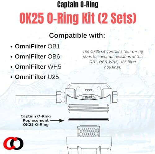 Captain O-Ring - Replacement OK25 O-Ring Kit Compatible with OmniFilter OB1, OB6, WH5, U25 Water Filter Housings (2 Sets, 8 O-Rings) - Image 4