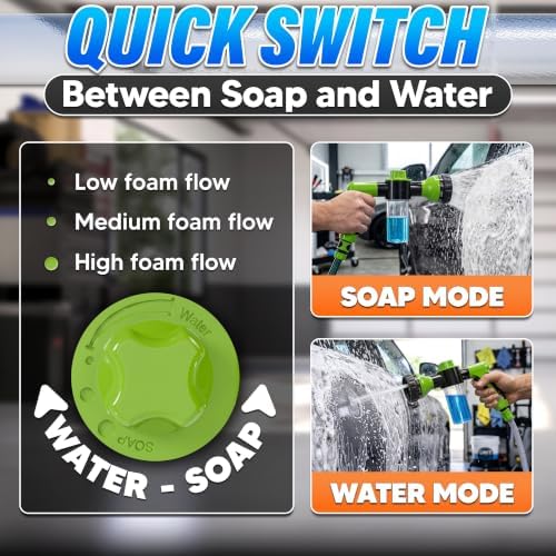 Soap Sprayer Hose Attachment, Car Wash Nozzle with Soap Dispenser - Image 6