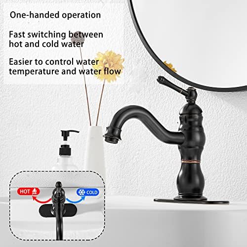 Oil Rubbed Bronze Bathroom Faucet Single Handle One Hole - Image 3
