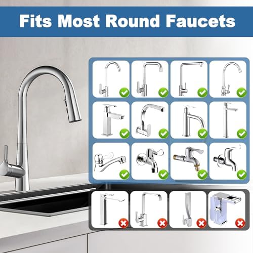 23 Pcs Sink Faucet Water Filter with Filter Elements Set, 360 Rotating Faucet Filters, Remove Fluoride Heavy Metals Hard Water, Sink Filters Faucets for Home Kitchen & Bathroom - Image 2