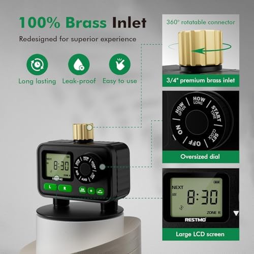 RESTMO 2-Zone Programmable Sprinkler Timer for Outdoor Hose Faucet 2 Pack - Image 5
