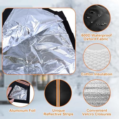 Outdoor Faucet Cover for RV Park & Yard Hydrant 35"x15" Waterproof Extended Spigot Insulated Water Faucet Cover Large Freeze and Heat Protector for Winter Outside Garden Lawn Backflow Sprinkler System - Image 3