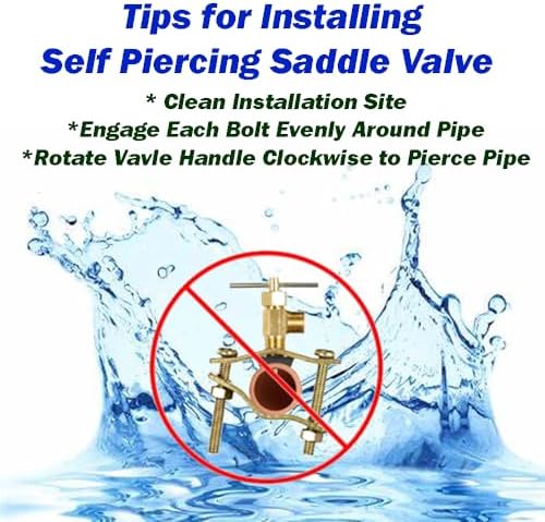 Self Piercing Saddle Valve Kit, 1/4" Brass Compression Needle Valve for 3/8" to 3/4" Pipe Diameter and Compression Hardware Kit for potable water - Image 3