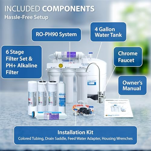 APEC Water RO-PH90, 6-Stage Under Sink RO System, Alkaline, 90 GPD - Image 4