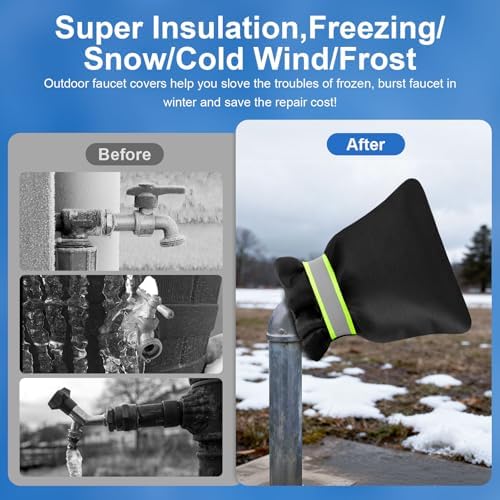 2Pack Outdoor Faucet Covers for Winter, 6.7" W x 8.3" H Hose Bib Covers - Image 2