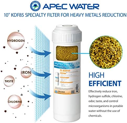 APEC Water Systems FI-KDF85 Iron and Hydrogen Sulfide Reduction Specialty Water Filter, 2.5"x10 - Image 2