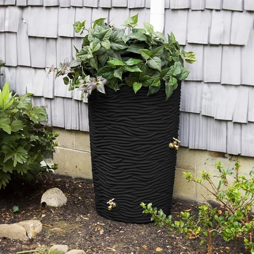 Good Ideas Impressions Faux Palm Rain Water Collection Barrel, 50-Gallon - Image 2