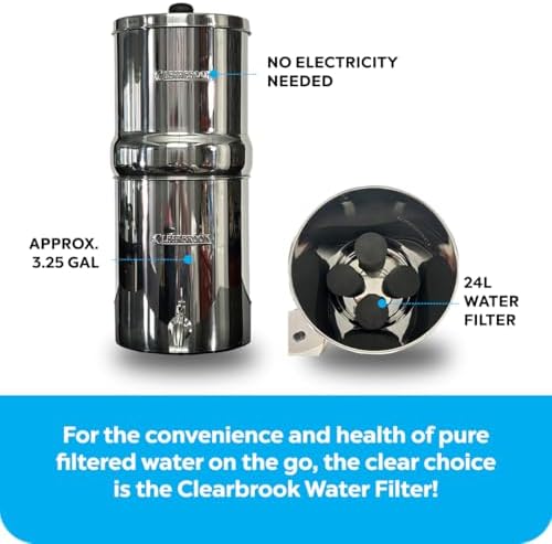 Clearbrook Water Filter 24L, Portable Gravity-Fed System, No Electricity Needed, for Travel, Camping, and Emergency Use, 3.25-Gallon Capacity - Image 3