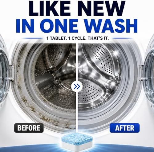 Washing Machine Cleaner Tablets - Penetrating Deep Clean Washer Cleaner Tablets For Front Loader And Top Load HE - Active Formula Tub Descaler Deodorizer - Image 3