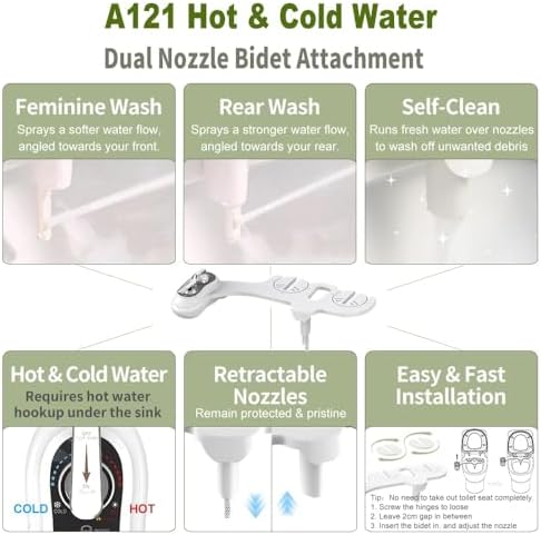 APURE BIDET A121 Bidet Attachment for Toilet Warm Water Bidet Hot and Cold - Image 3