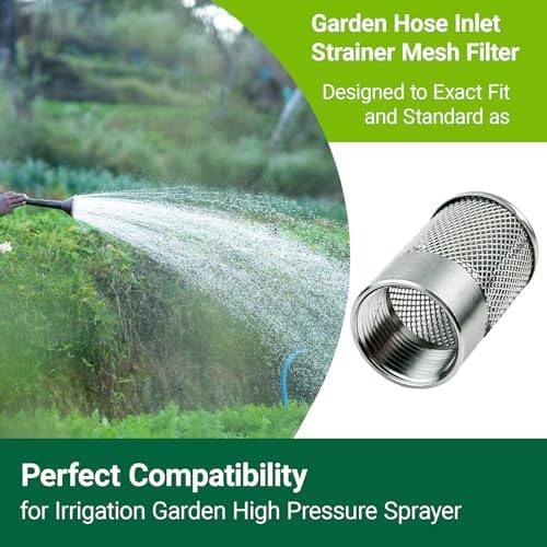Hose Inlet Strainer Filter, 36MM Garden Hose Inlet Strainer Mesh Filter, Compatible with Livewell Pump, for Irrigation Garden High Pressure Sprayer Suction Line, with Blue Industrial Tape, 2PCS - Image 2