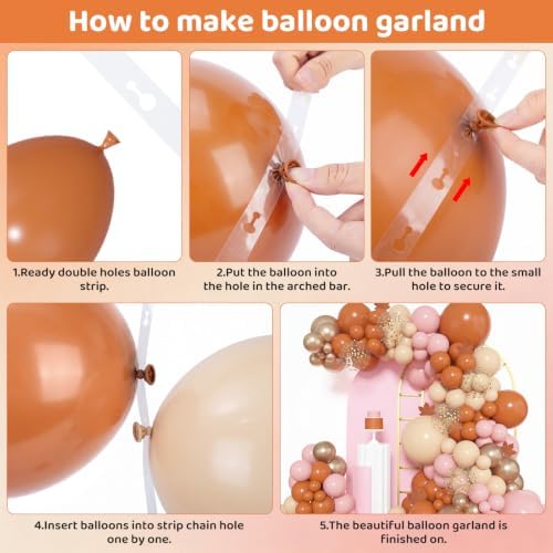 Amandir 153pcs Fall Baby Shower Balloon Arch Kit Burnt Orange Pink Garland - Image 4