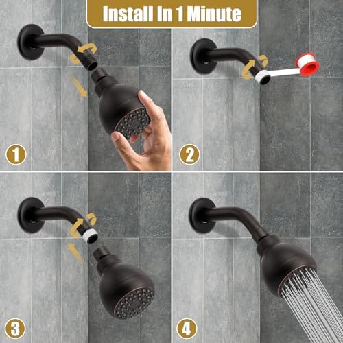 AISOSO Fixed Shower Head High Pressure 3 Inch Showerhead Oil Rubbed Bronze - Image 6