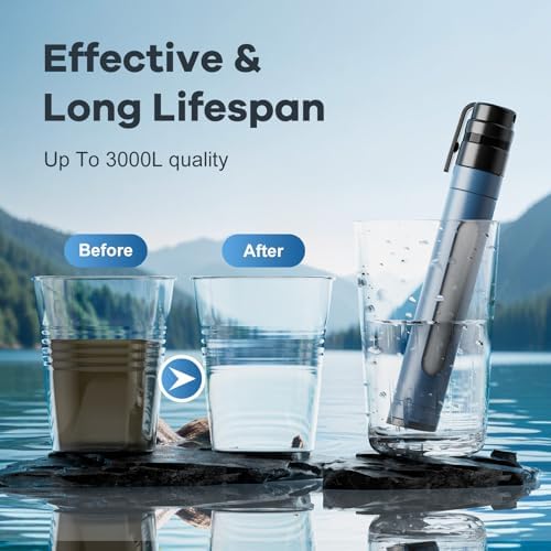 Water Filter Straw Survival Water Purifying Straws 0.01 Micron Filtration System with Transparent Window for Camping, Hiking, Travel, Backpacking Emergency Preparedness(4pc) - Image 4