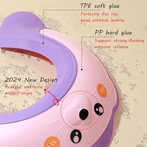 LiLiBBShie Baby Shower Cap, Baby Shower Cap Shield, Shower Cap for Kids, Visor Hat for Eye and Ear Protection for 0-9 Years Old Children, Cute Sea Lion shape Makes the Baby Bath More Fun (Pink) - Image 3