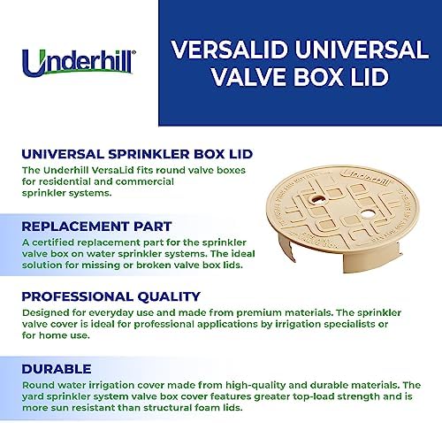 Underhill Sprinkler Valve Round Box Lid, VersaLid 10 Inch Universal Cover for Automatic Irrigation System, Tan, VL-10T-4, 4 Pack - Image 3