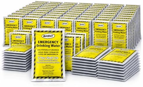 Mayday 73011 Emergency Water 4.225 oz/125 ml, 5-Year Shelf Life (100 Pack) by Mayday